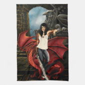 Red Dragon Urban Fantasy Theedoek (Verticaal)