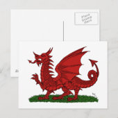 Red Dragon van Wales Briefkaart (Voorkant / Achterkant)