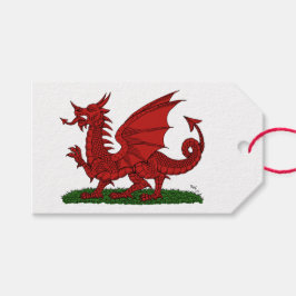 Red Dragon van Wales Cadeaulabel