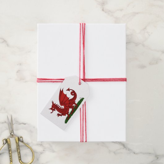 Red Dragon van Wales Cadeaulabel (Met Touw)