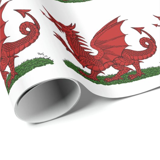 Red Dragon van Wales Cadeaupapier (Rol Hoek)