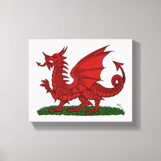 Red Dragon van Wales Canvas Afdruk (Voorkant)