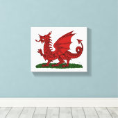 Red Dragon van Wales Canvas Afdruk (Insitu (Houten vloer))
