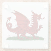 Red Dragon van Wales Glazen Onderzetter (Achterkant)