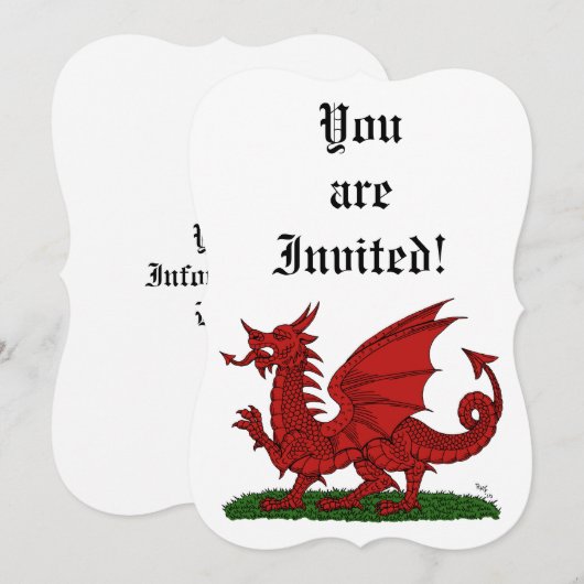 Red Dragon van Wales Kaart (Voorkant / Achterkant)