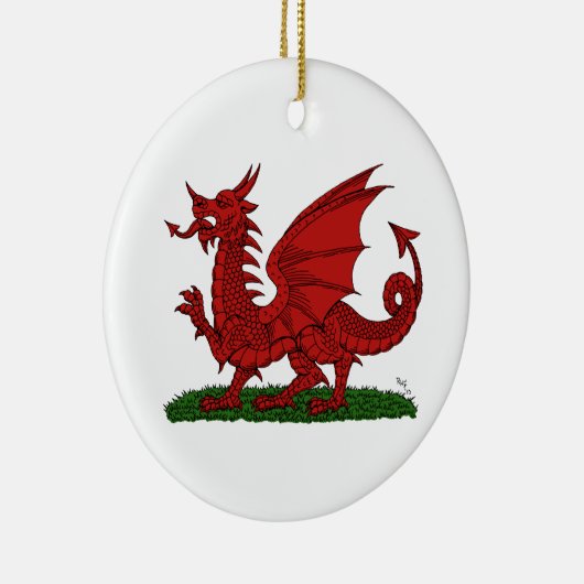 Red Dragon van Wales Keramisch Ornament (Rechts)