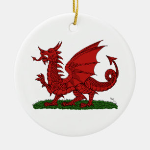 Red Dragon van Wales Keramisch Ornament