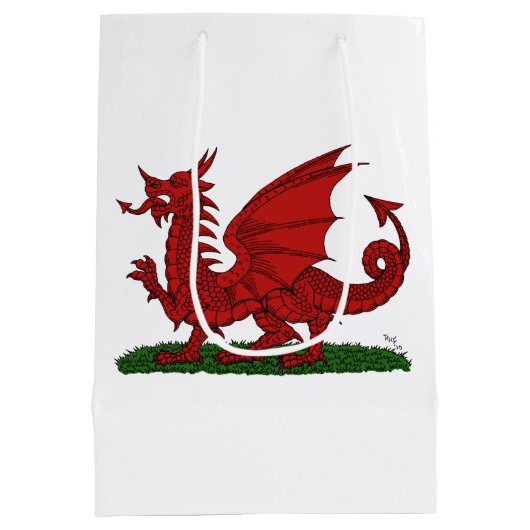 Red Dragon van Wales Medium Cadeauzakje (Achterkant)