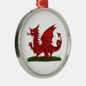 Red Dragon van Wales Metalen Ornament (Rechts)