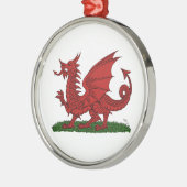 Red Dragon van Wales Metalen Ornament (Links)
