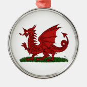 Red Dragon van Wales Metalen Ornament (Voorkant)
