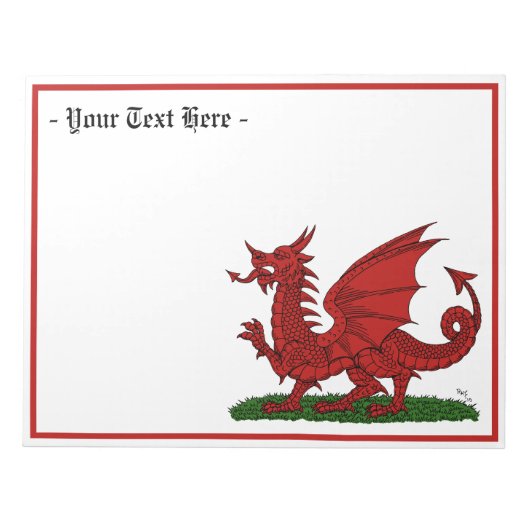 Red Dragon van Wales Notitieblok (Voorkant)
