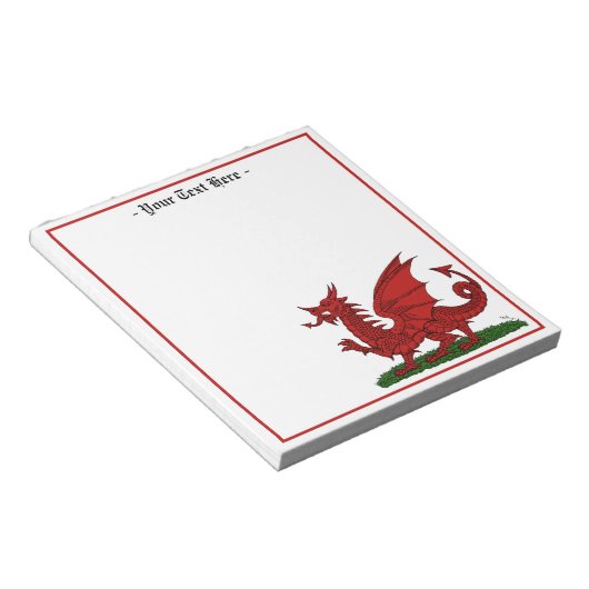 Red Dragon van Wales Notitieblok (Schuin)