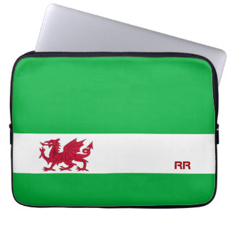 Red Dragon van Wales op White Green Flag Color Bag Laptop Sleeve