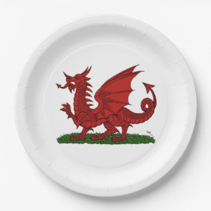 Red Dragon van Wales Papieren Bordje