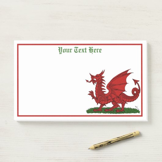 Red Dragon van Wales Post-it® Notes (Op bureau)