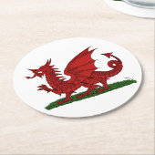 Red Dragon van Wales Ronde Kartonnen Onderzetter (Gebogen)