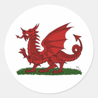 Red Dragon van Wales Ronde Sticker