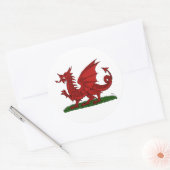 Red Dragon van Wales Ronde Sticker (Envelop)