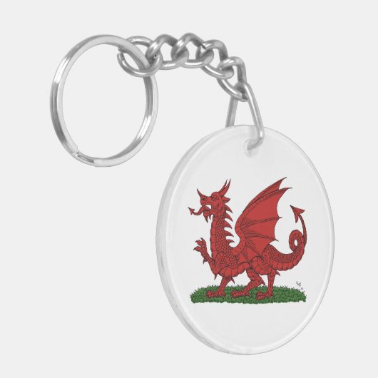 Red Dragon van Wales Sleutelhanger (Voorkant Links)
