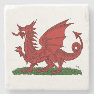 Red Dragon van Wales Stenen Onderzetter