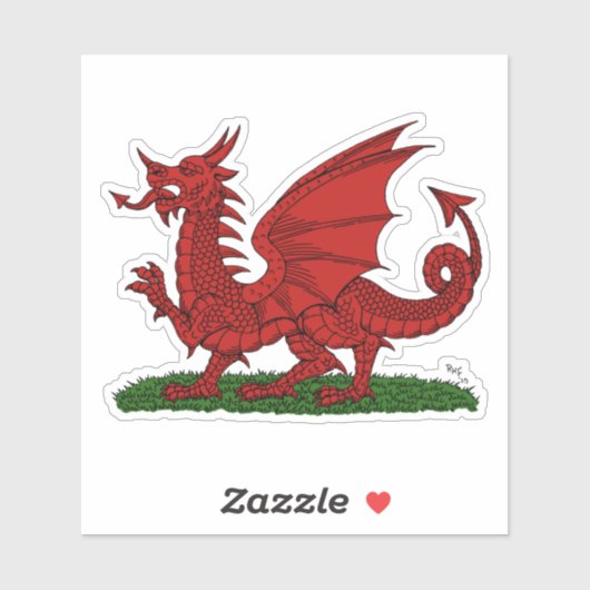 Red Dragon van Wales Sticker (Vel)