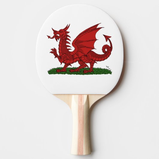 Red Dragon van Wales Tafeltennisbatje (Voorkant)