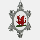 Red Dragon van Wales Tin Sneeuwvlok Ornament (Links)