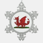 Red Dragon van Wales Tin Sneeuwvlok Ornament (Voorkant)