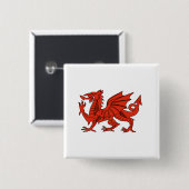 Red Dragon Vierkante Button 5,1 Cm (Voorkant /achterkant)