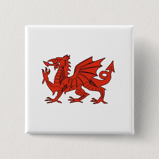 Red Dragon Vierkante Button 5,1 Cm (Voorkant)