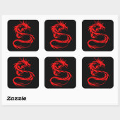 Red Dragon Vierkante Sticker (Vel)
