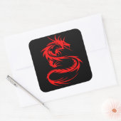 Red Dragon Vierkante Sticker (Envelop)