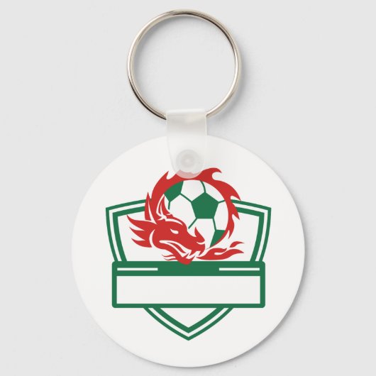 Red Dragon Voetbal Crest Sleutelhanger (Voorkant)