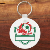 Red Dragon Voetbal Crest Sleutelhanger (Voorkant)