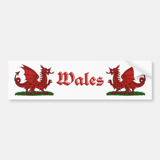 Red Dragon Wales Bumpersticker (Voorkant)