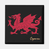 Red Dragon & Wales, Welsh Flag/Cymru Magneet (Voorkant)
