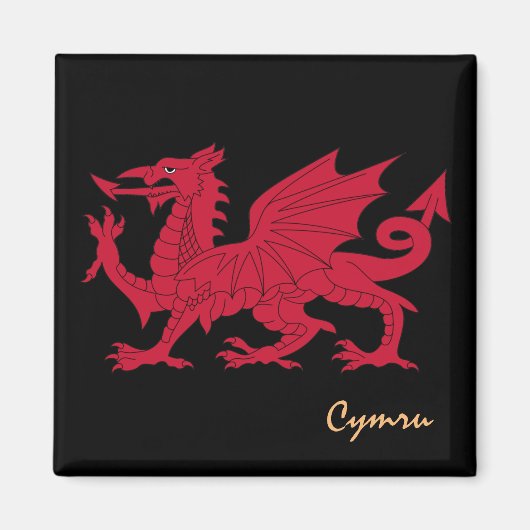 Red Dragon & Wales, Welsh Flag/Cymru Magneet (Voorkant)