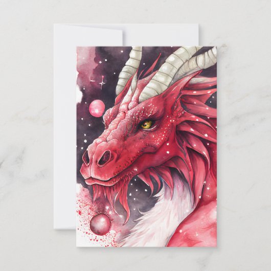 Red Dragon Waterverf Art Bedankkaart (Voorkant)