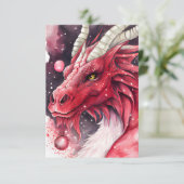 Red Dragon Waterverf Art Bedankkaart (Staand voorkant)