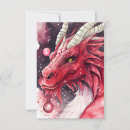 Red Dragon Waterverf Art Bedankkaart