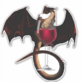 Red Dragon Wijn liefdevol Sticker (Voorkant)