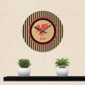 Red Dragon with Regal Gold Black Stripes Monogram Grote Klok