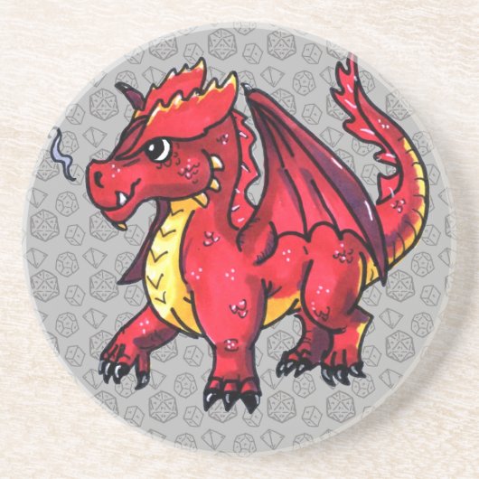 Red Dragon Zandsteen Onderzetter (Voorkant)