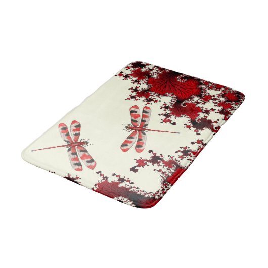 Red Dragonflies Bath Mat (Gekanteld)