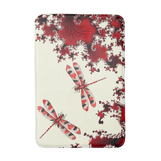 Red Dragonflies Bath Mat (Voorkant Verticaal)