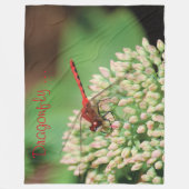 Red Dragonfly Fleece Blanket Deken (Voorkant)
