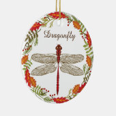 Red Dragonfly in de herfst Wreath Ornament (Rechts)