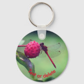 Red Dragonfly Natuur - Gepersonaliseerd Sleutelhanger (Voorkant)
