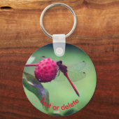 Red Dragonfly Natuur - Gepersonaliseerd Sleutelhanger (Voorkant)